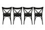 Hanah Home Ekol 1331 V4 Juego de 4 Sillas Negras